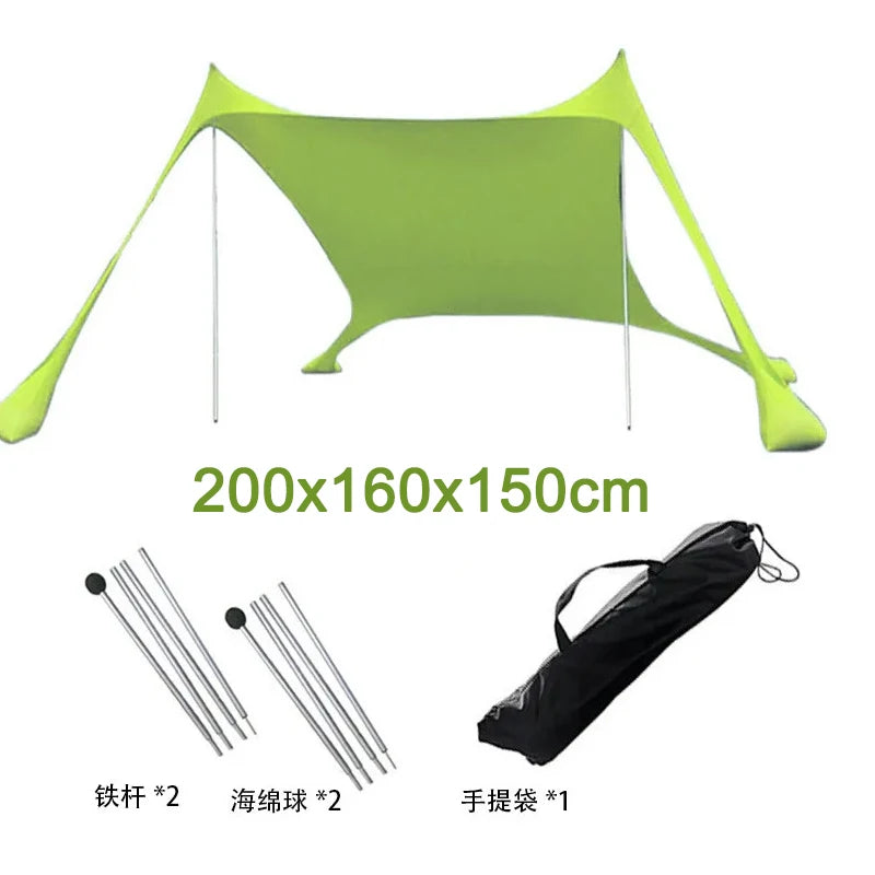 Portable Canopy Beach Tent Pop-up Sunshade UV Resistant Camping Bed Tent Windproof and Sunscreen Sun Shelter Canopy Garden House