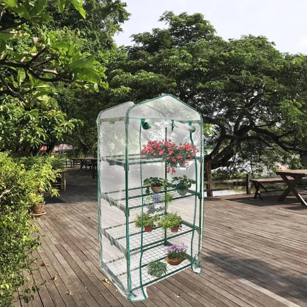Greenhouse Cover Transparent Rainproof 4-layer PVC Cover Mini Greenhouse Replacement Cover for garden home