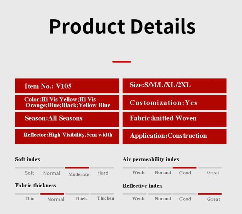 SPARDWEAR 105M Warnweste - Polyester, reflekt., Gr. S-XXL