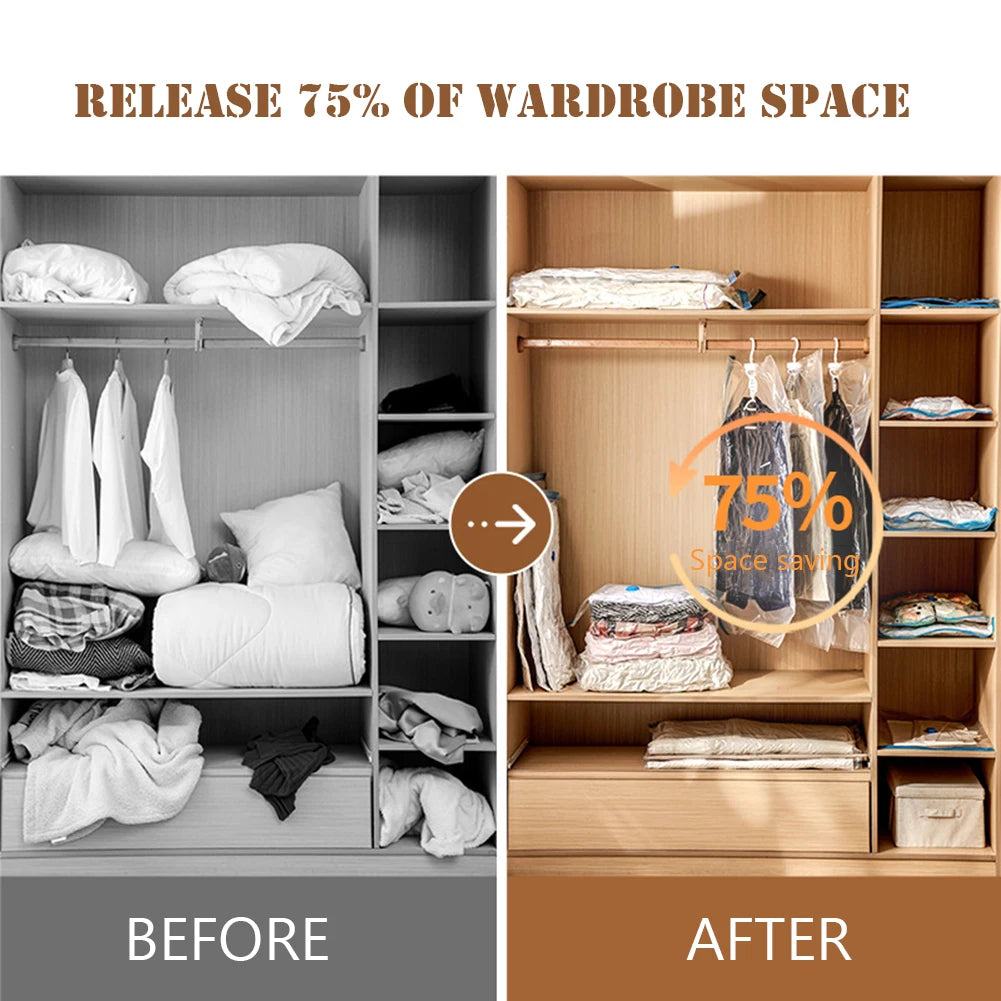 VakuumPro 6er Ventilbeutel - 6 Stk 80x60cm Platzsparend