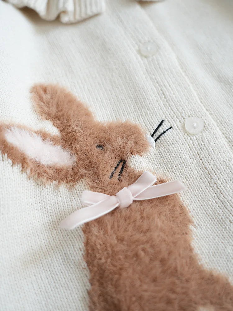 Deer jonmi Gestrickter Pilz-Pullover - Baumwolle Vollärmel