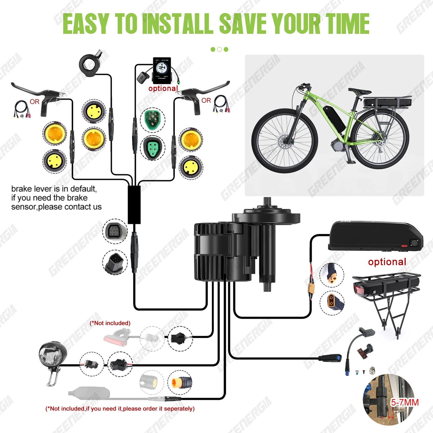 Bafang 750w 48v kit complet Mid Drive Motor 8fun BBS02 Bicycle Electric eBike Conversion Kit Powerful Central e-Bike Engine