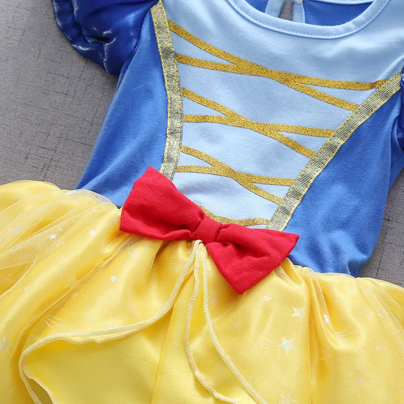 Baby Romper Infant Girl Tutu Dress Jumpsuit Headband Outfits Snow White Princess Clothes Cute Dress Halloween Party Costume