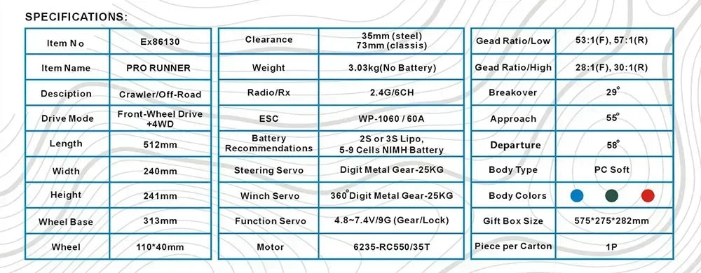 NEW RGT EX86130 PRO RUNNER 4X4 RTR 1/10 RC Simulated Electric Remote Control Model Car ROCK Crawler Adults Children's Toys