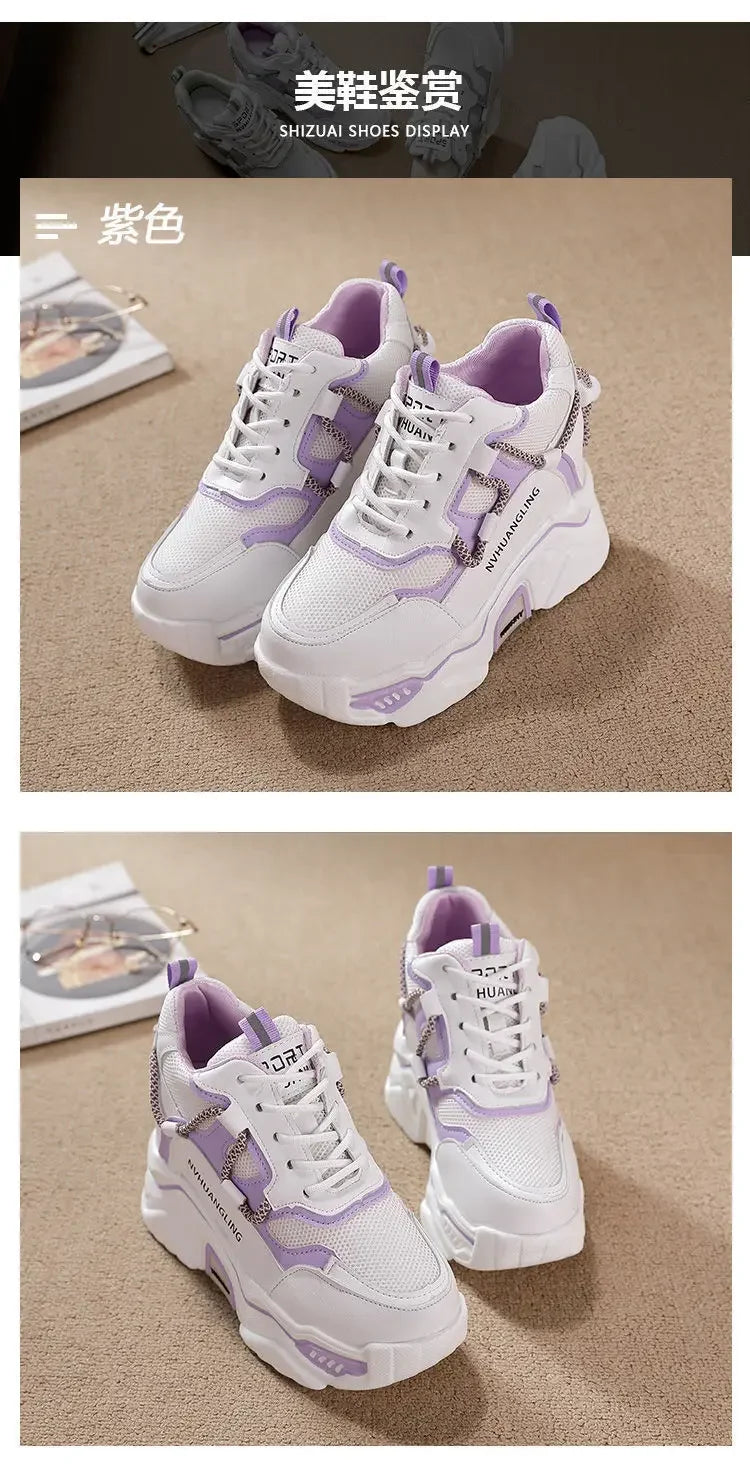Sneakers Women Sports Shoes Platform Mesh Breathable Vulcanized Shoe Wedge Casual Comfort Woman Summer Zapatos Mujer2024