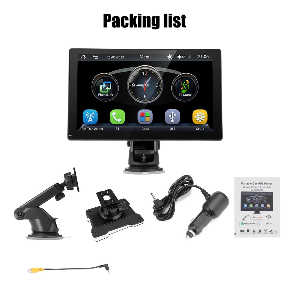 Autoradio 2025: Universal 9" Kabelloses Apple CarPlay Android Auto Bluetooth GPS FM AUX Multimedia-System