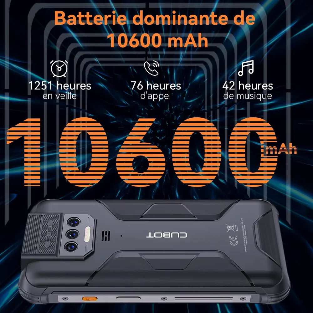 Cubot KingKong 8 Smartphone - 12GB + 256GB - 10600mAh-Battery (18W) - Android 13 - HD+-Display - 48MP + 16MP-Kameras - NFC/OTG