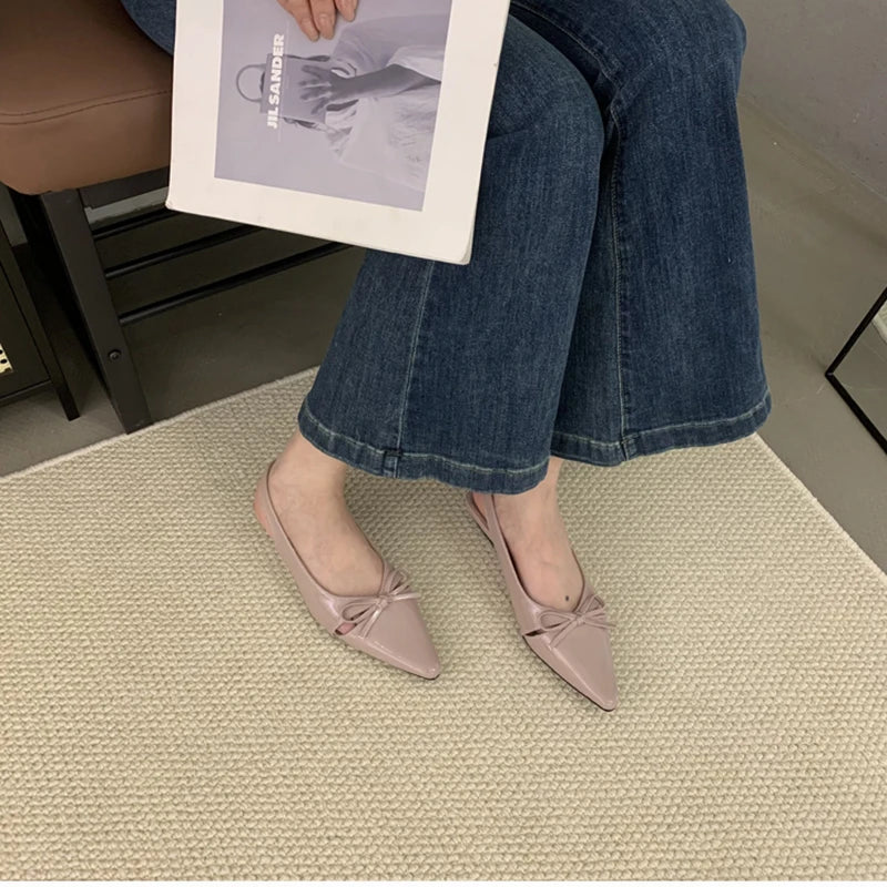 Summer Fashion Butterfly-knot Women Sandals Shallow Slip On Slingbacks Ladies Casual Dress Street Style Flats Shoes