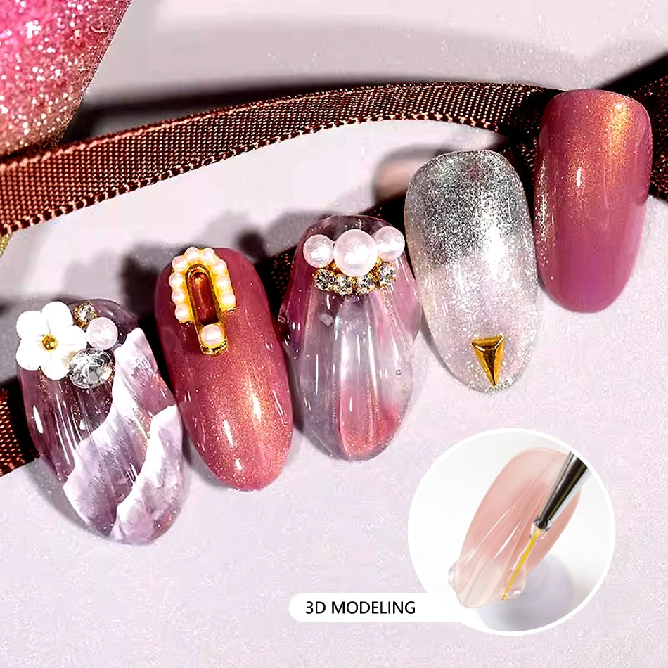 CHUNSHU Gel adeziv super puternic pentru unghii, pentru strasuri, decorațiuni Nail Art, 15G, fără ștergere, adeziv pentru pietre prețioase DIY, gel UV funcțional