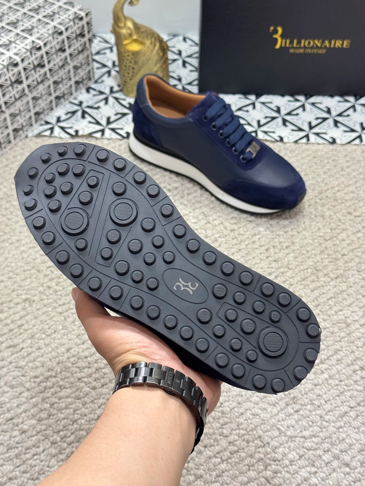 BLSK CPRT Slip On Sneaker Stickerei Design - Größe 39-45, Rindsleder Innenfutter, Gummisohle