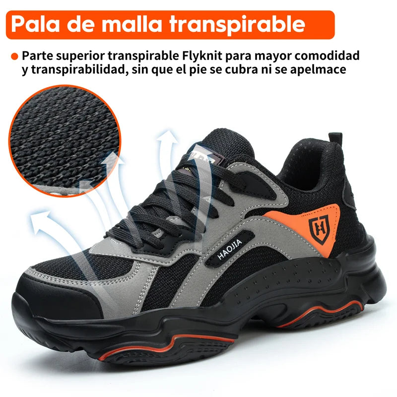 Pantofi de lucru pentru bărbați, pantofi de siguranță anti-șoc, anti-punctură, pantofi indestructibili, respirabili, confortabili, cu vârf de oțel, pantofi de protecție