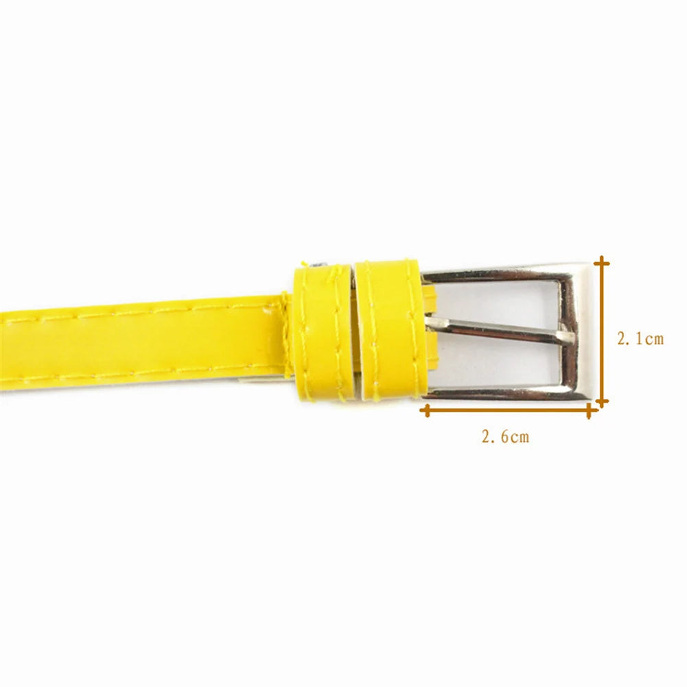 Women Belts New PU Leather Candy Color Metal Buckle Belt Girls Dress Jean Pants Waistband Belts for Lady Luxury Brand Belts
