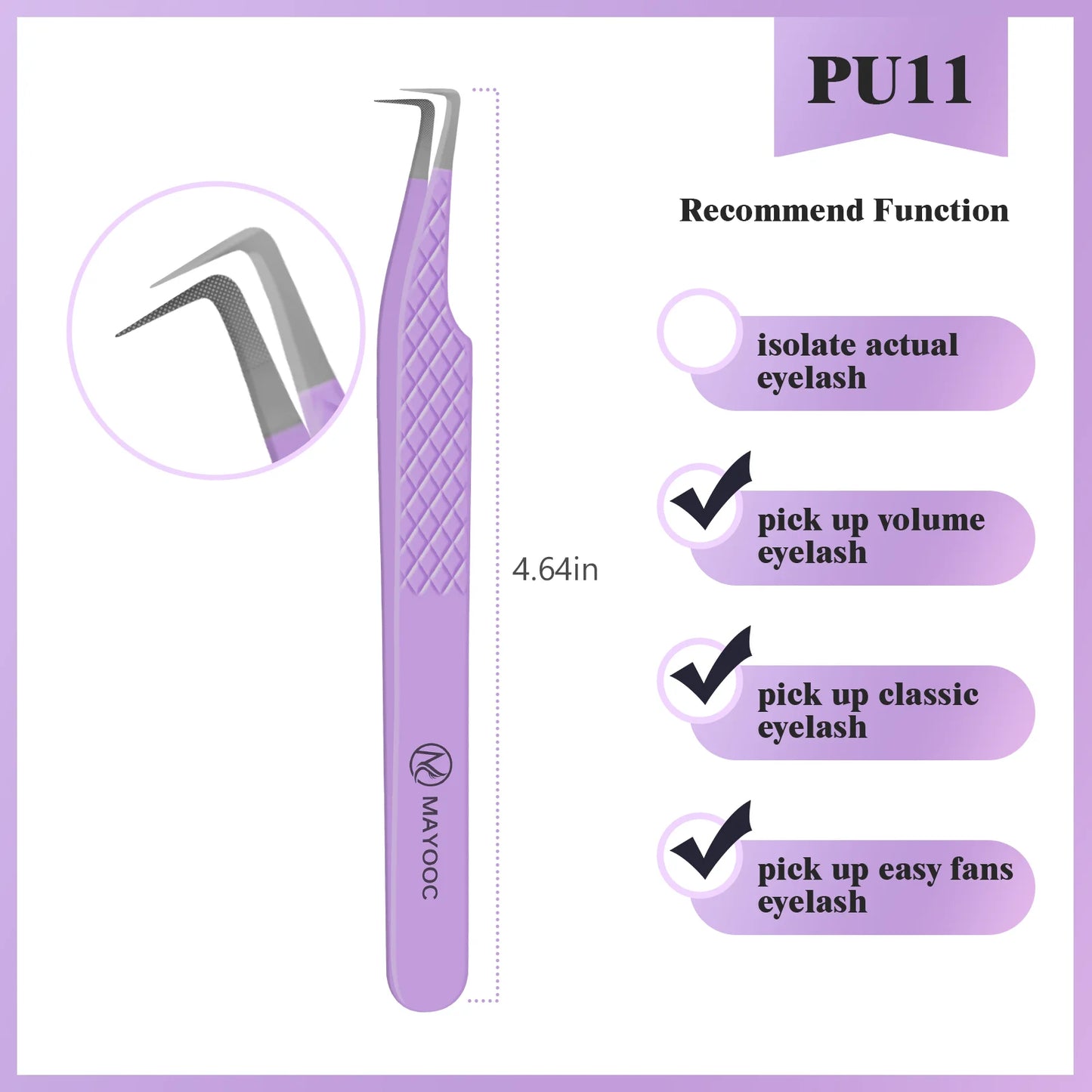 Eyelash Extensions Tweezers  With Fiber Tips Lash Artists High Precision Superhard Anti-Static Tweezer Makeup Tools Custom Logo
