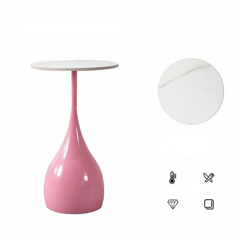 Simple Modern Tea Coffee Table Living Room Household Round Balcony Coffee Table Combination Creative Apartment Sofa Side Table