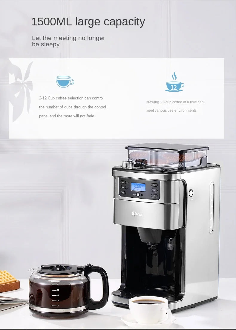 Italian American Automatic Coffee Machine Household Coffee Machine 20bar Extraction Concentration Optional Automatic Grinding