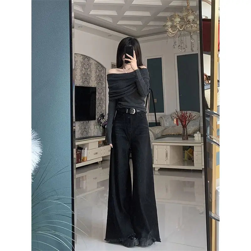 Jeans Women Leisure Streetwear Wide Leg Classic All-match Simple Holiday Retro Design Loose Spring Daily Students Ulzzang Ins