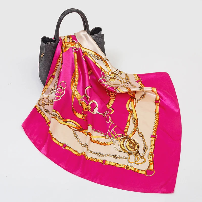 SENAIFE Satin-Schal Elegant - 90x90cm Polyester Leicht