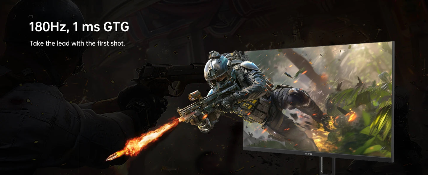 (H27T22 Upgraded Version)KTC H27T22C 27" Gaming Monitor 2560x1440 QHD 16:9 ELED 180Hz Fast IPS Panel Screen 1msGTG Response Time