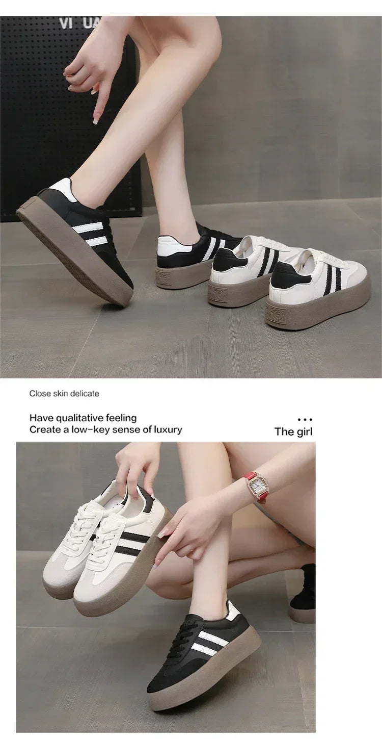 RWHK 205 Damen Sneaker Casual Plateau - 3cm Gummi PU