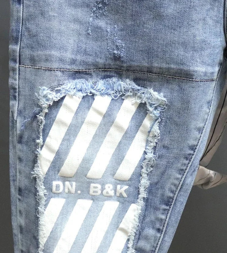 Jeans for Men Trousers Graphic Man Cowboy Pants with Pockets Cropped Korean Fashion Wide Leg Retro 2024 Trend Xs Cotton Regular