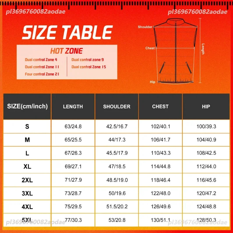 NUOYING Beheizte Weste USB Warmhaltejacke - Kapazität 2600mAh, Leistung 5V 2,0 A, Größe M