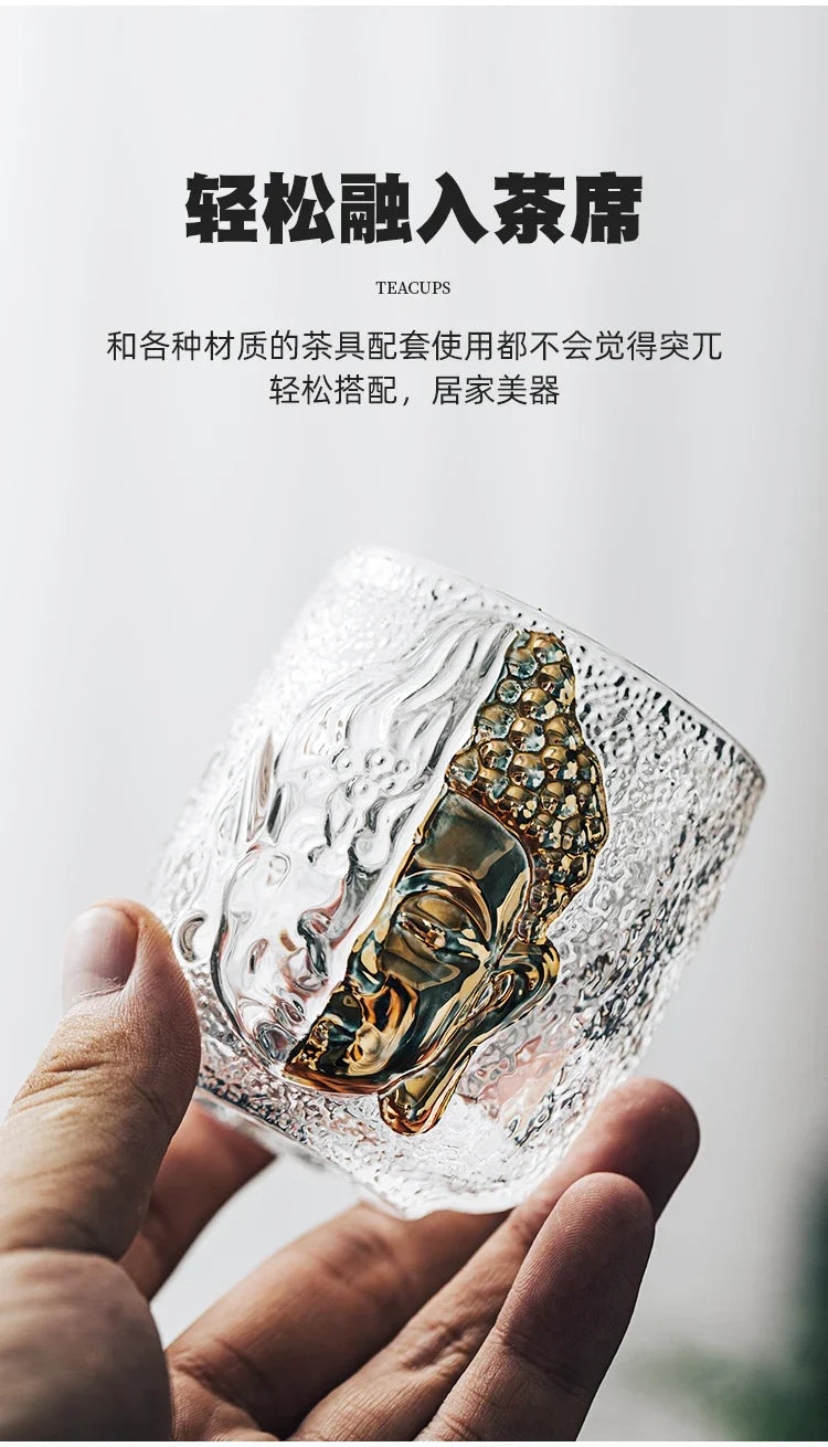 Master Cup Tea Set Luxury Crystal Glass Yinian Buddha Cup Jianzhan Household Cups Teaware Kitchen Dining Bar Home Garden