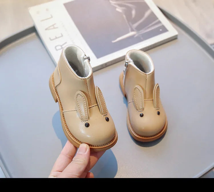 Baby Kinder Kurze Stiefel 2025 - Mädchen Cartoon Süß Leder - Herbst Winter Mode Stiefel Kleinkind Weiche Sohle
