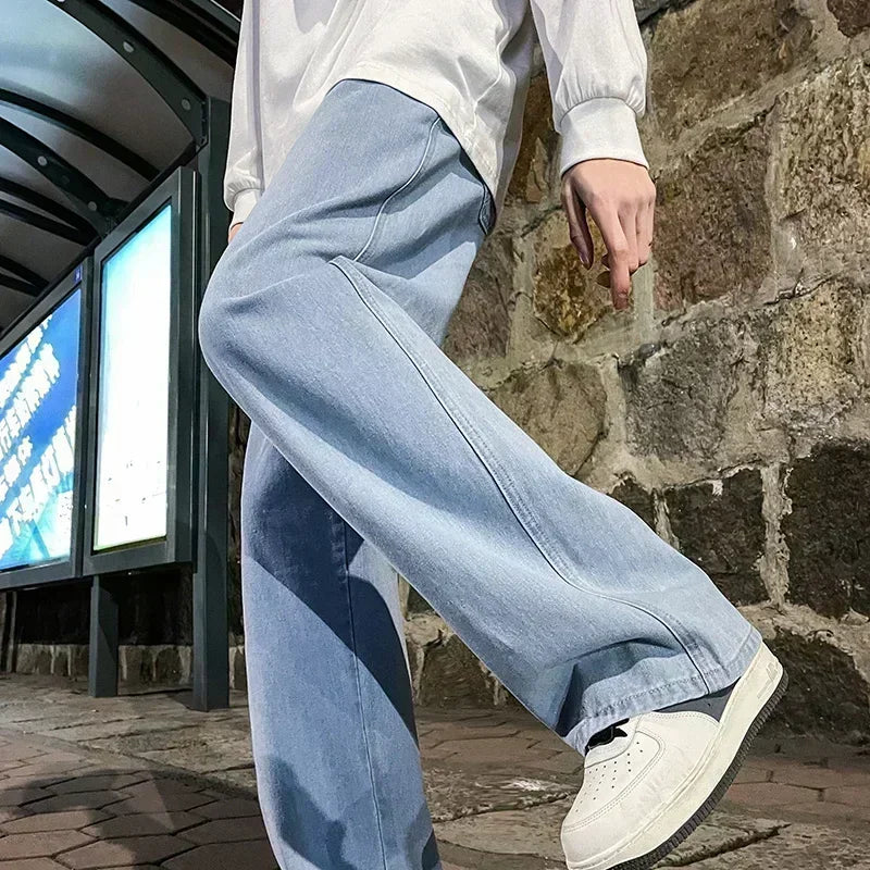 SHAN BAOC Loose Jeans Weit - Elastischer Bund Denims
