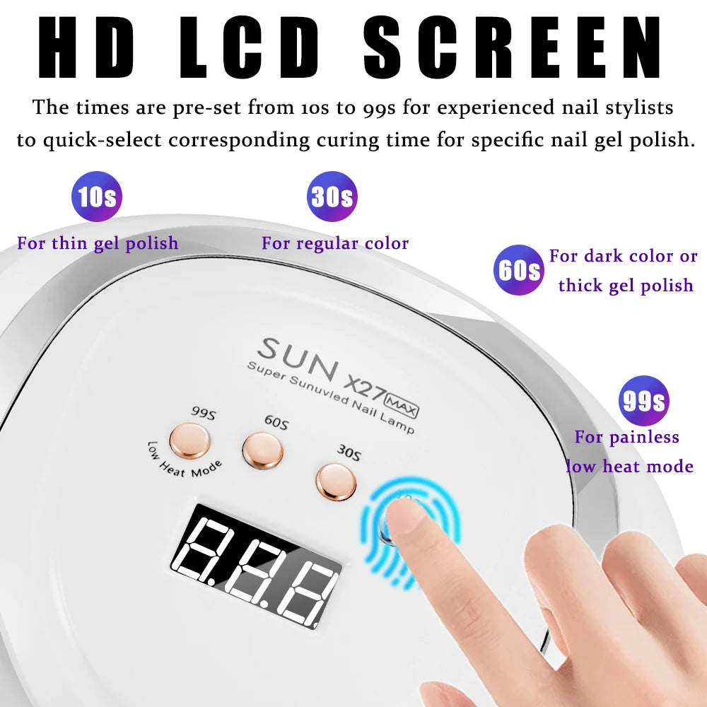 SUN X27 Nail Lamp Nail Dryer For Manicure 81 Leds UV Light Quick Cure Autosense Nail Lamps