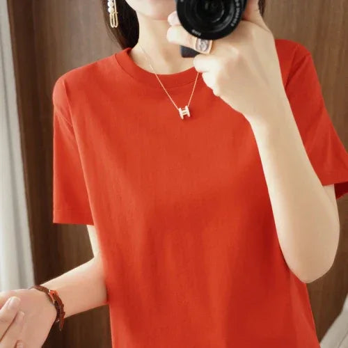 KANNISAK TShirt O Neck Baumwolle - Kurzarm Gr L Weit - Golden Bridge Store