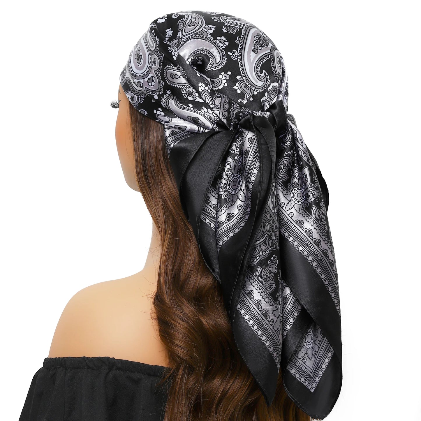 Kopf Foulard Seidenglanz - 90x90 cm Polyester weich