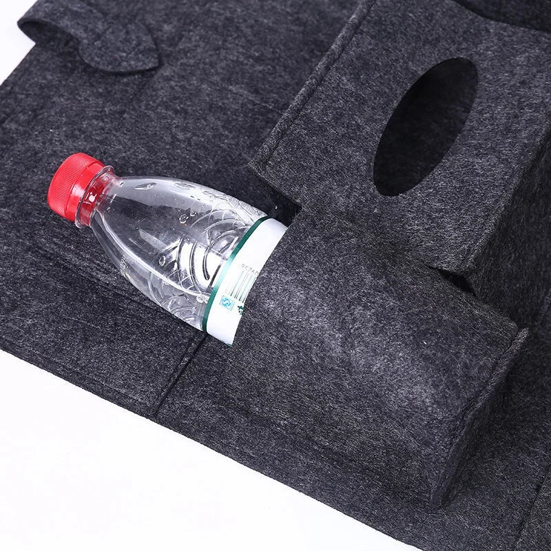 Universal Car Back Seat Storage Bag Organizer Trunk Elastic Felt Storage Bag 6 Pockets Organizer Hanging Car Accessories