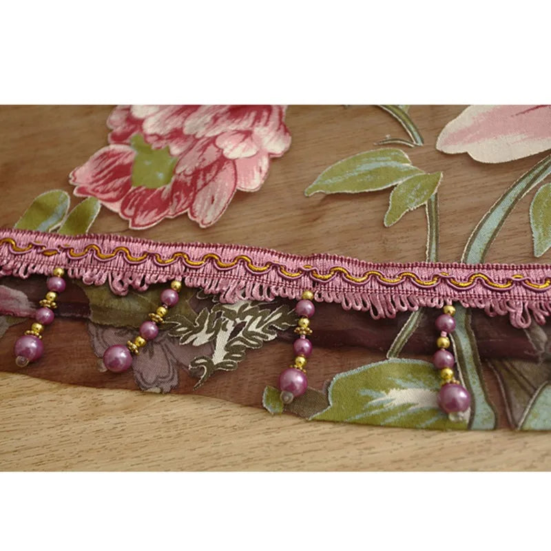 Zhejiang Tüllvorhang Blumen - 100 Prozent Polyester 1 Panel