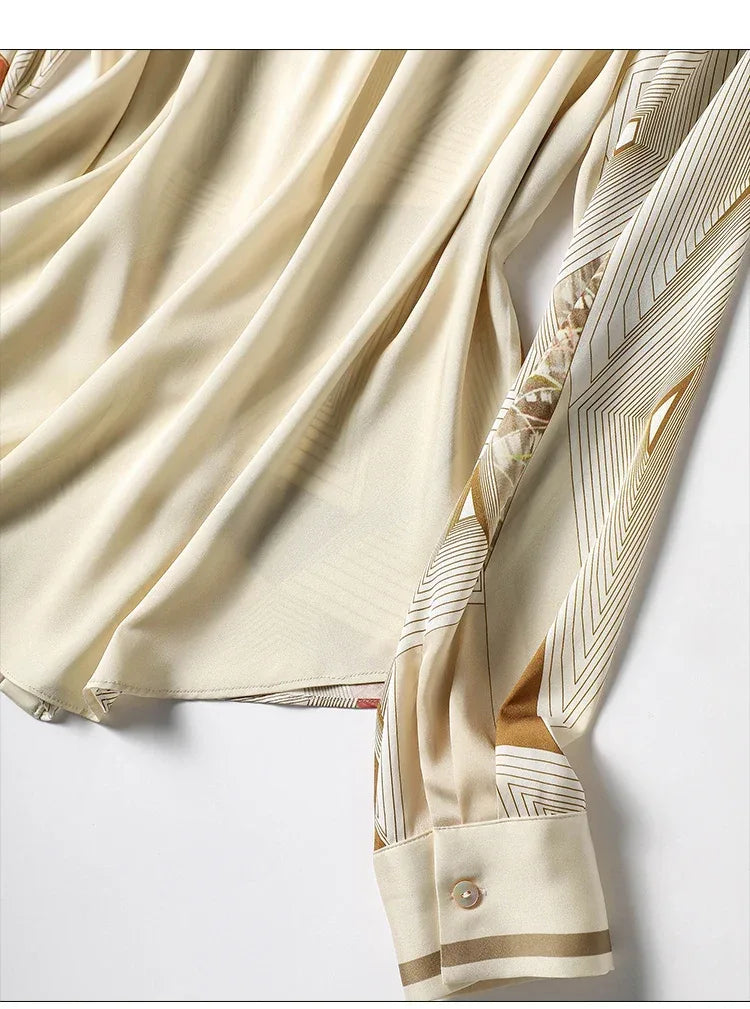 Elegant Style Ladies' Top for Day-to-day and Workplace Graceful Design Women's Blouse with Chic Print and Buttons - Golden Bridge Store