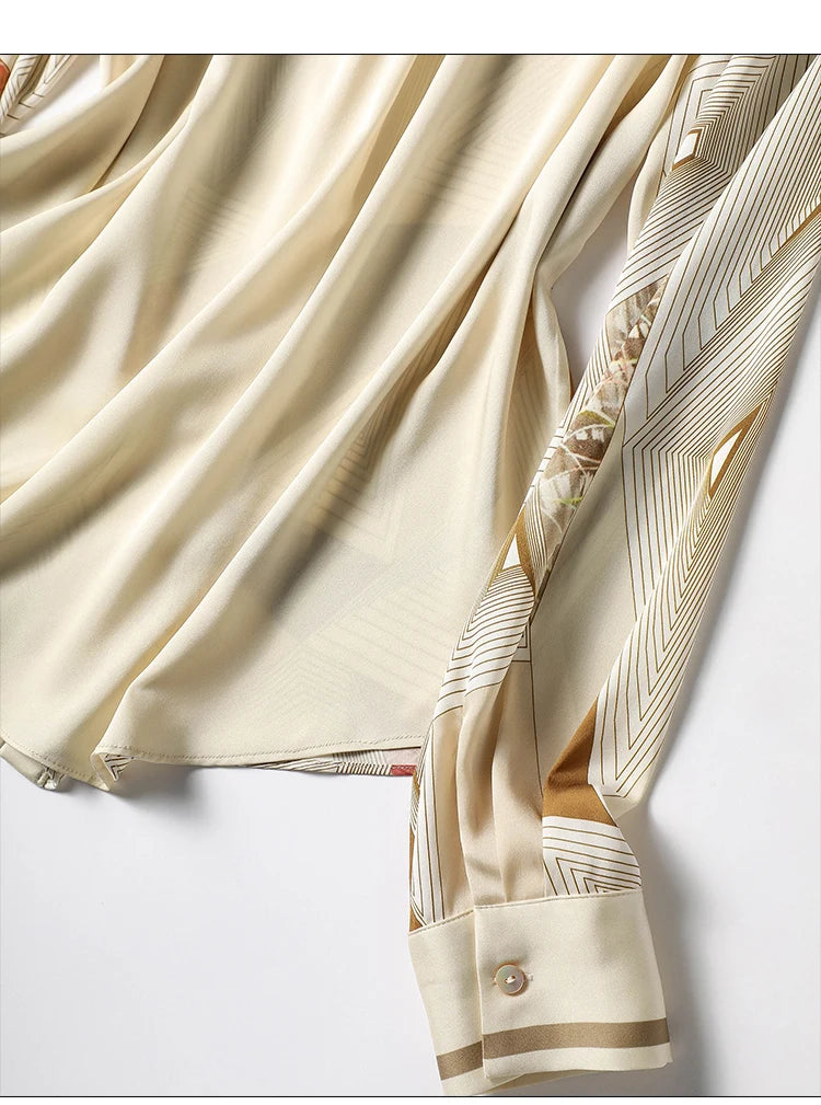 Elegant Style Ladies' Top for Day-to-day and Workplace Graceful Design Women's Blouse with Chic Print and Buttons - Golden Bridge Store