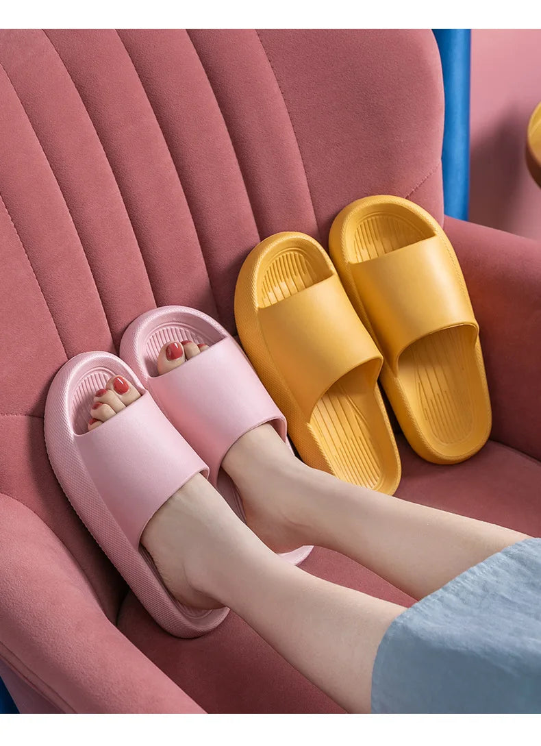 New Soft EVA Slippers Couples Home Slipper Outdoor Beach Summer Sandals Bath Men Flip Flops Non-Slip Women Thick Sole Shoes