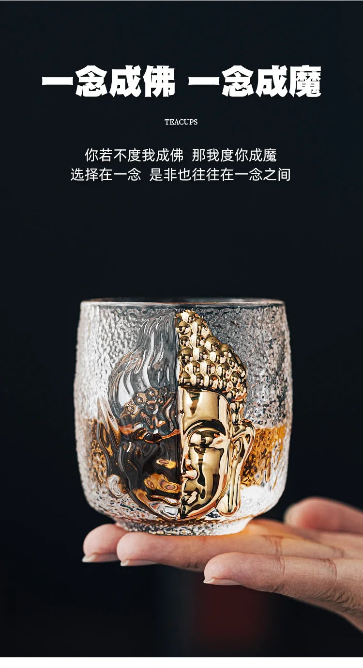 Master Cup Tea Set Luxury Crystal Glass Yinian Buddha Cup Jianzhan Household Cups Teaware Kitchen Dining Bar Home Garden