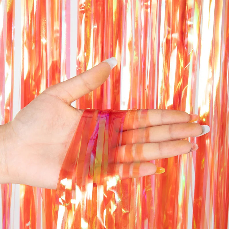 PartyPro Lametta Vorhang Glitzer - 1x2 m, Folie, leicht