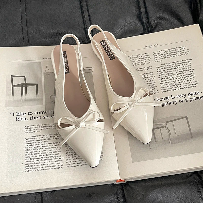 Summer Fashion Butterfly-knot Women Sandals Shallow Slip On Slingbacks Ladies Casual Dress Street Style Flats Shoes