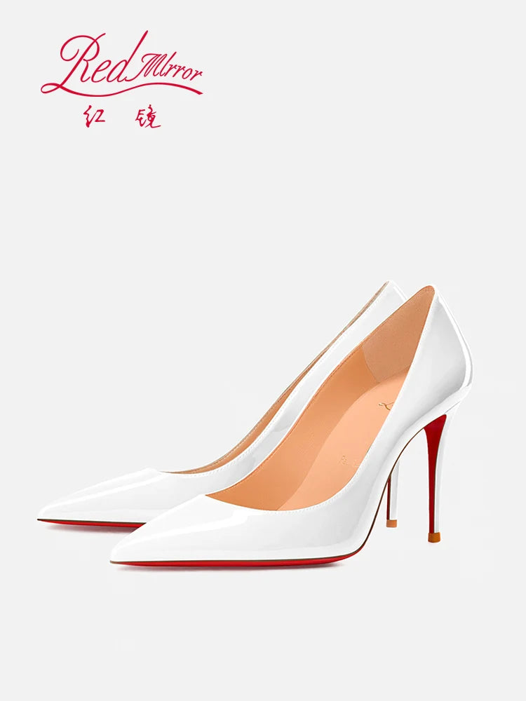 Women's elegant high heel shoes Luxury Brand Black Women heels shoes woman 2025 trend Red Shiny Bottoms Pointed Toe Sexy Pumps
