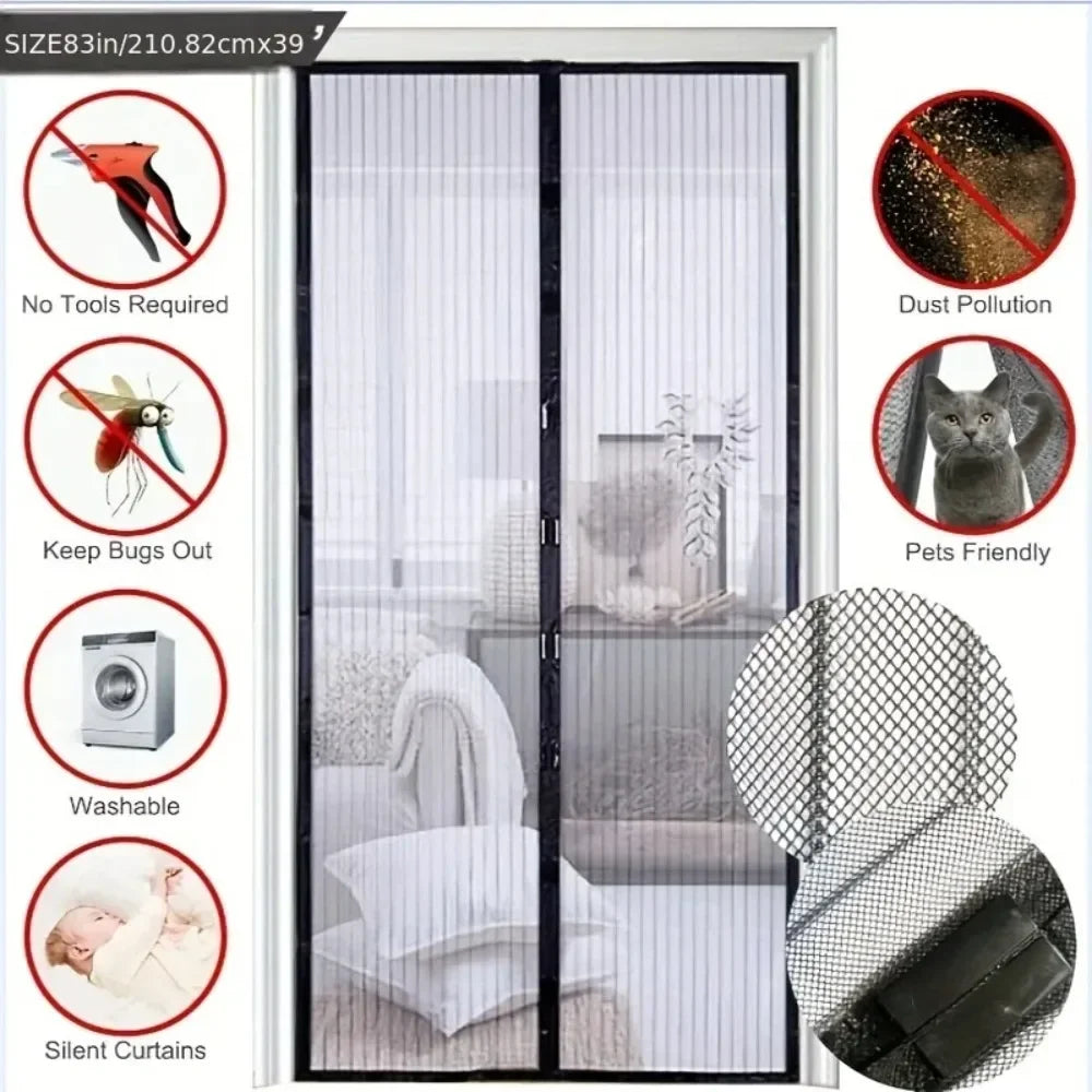 Mosquito Net Window Curtain Flipper Zero Magnetic Door Net Insect Screen EcoFlow Curtains Cover Home Garden AntiBug Protection