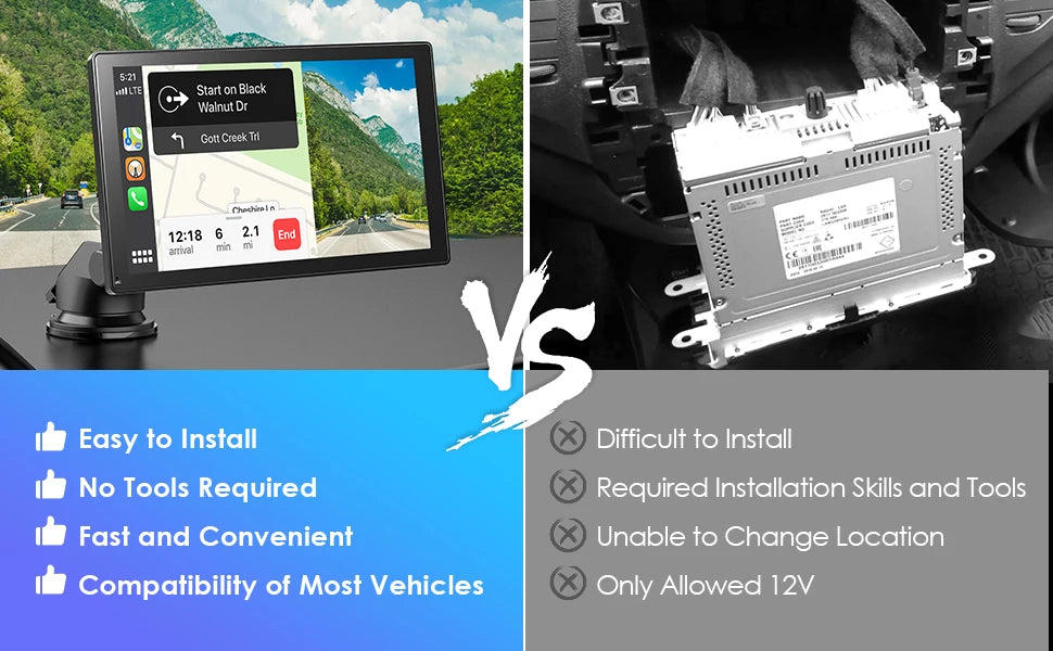 Autoradio 2025: Universal 9" Kabelloses Apple CarPlay Android Auto Bluetooth GPS FM AUX Multimedia-System