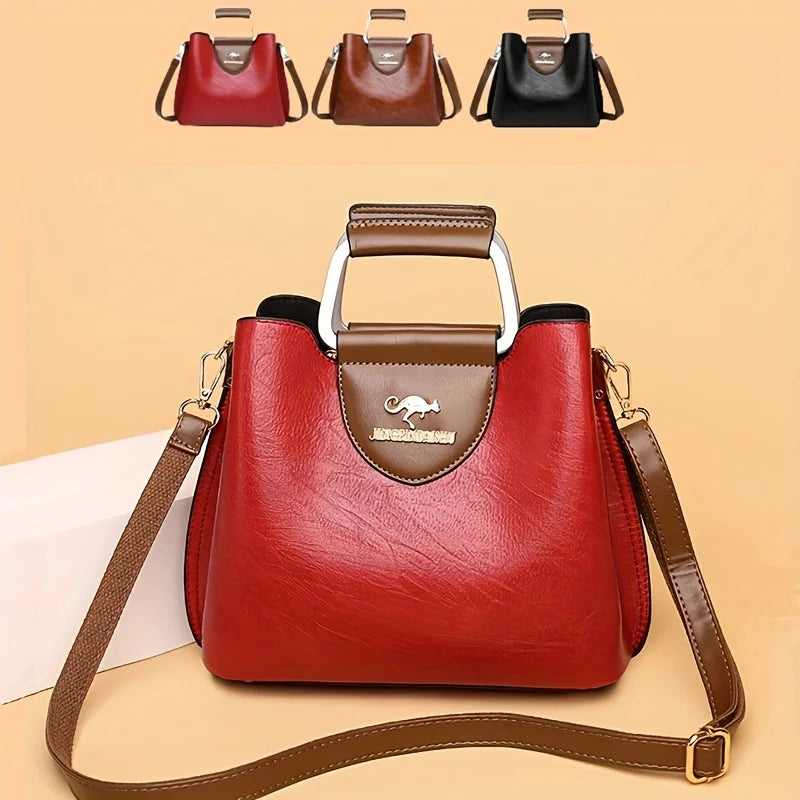 Premium Damen Mode Tote Tasche Mehrfach Taschen - Vintage Crossbody Täglich Handtasche - Handy Geldbörse