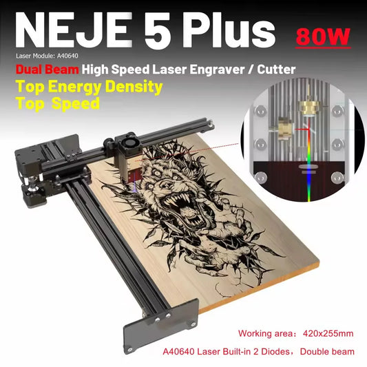 Lasergravur-Maschine 2025: NEJE 5 PLUS Laser Engraver 255 x 420 mm Professional Laser Engraving Machine Laser Cutter Lightburn Wireless Control Laser CNC Collection
