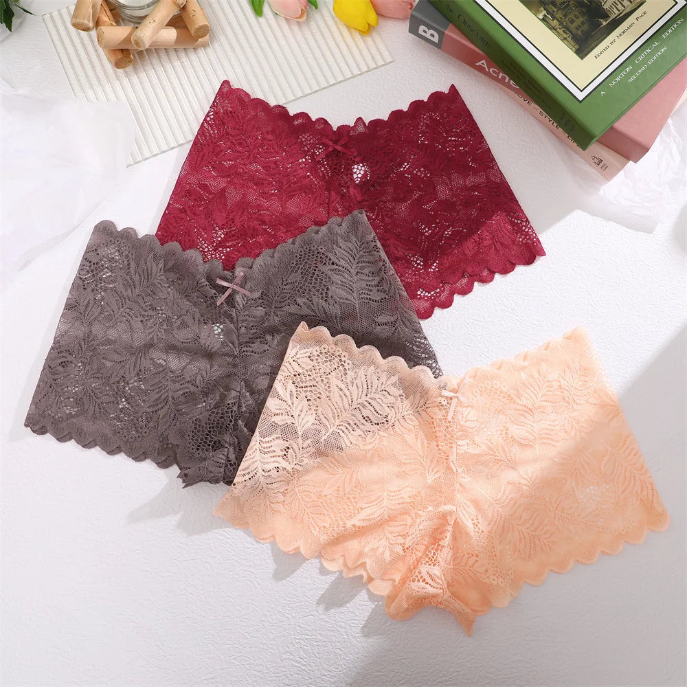 All Of Me Spitze V-Taillen Dessous - 3er Set Nylon Elastan