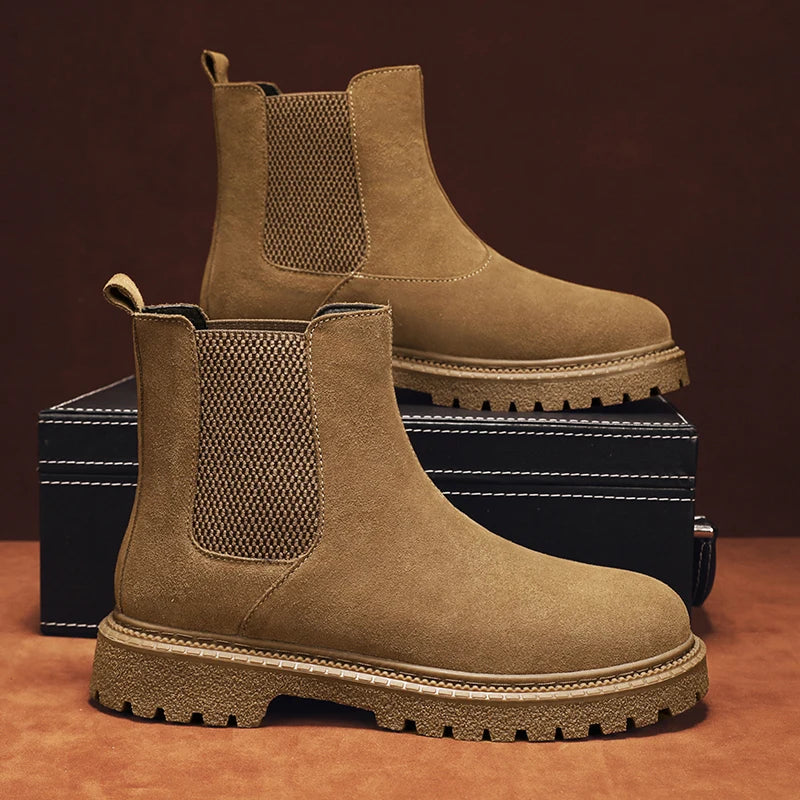 YeinshaarsCN HighTop Leder Stiefeletten Vielseitige - Knöchelhoch, Leder, Reißverschluss