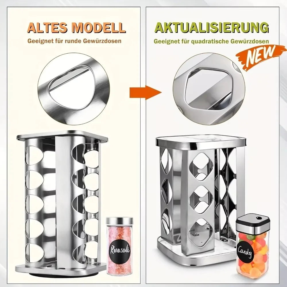 Choice Drehregal 360 Grad Drehbar - Edelstahl Groß Kompakt