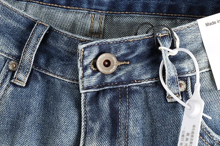 Trendy Men's New Fashion American Style Retro Washed Straight Jeans Loose Casual Trousers