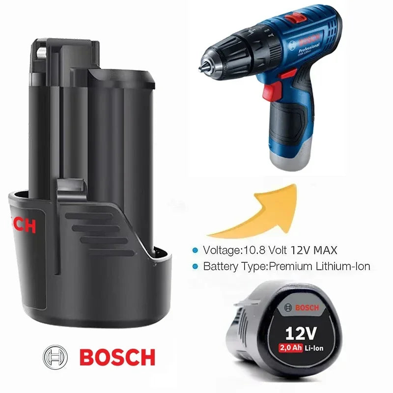 Bosch 12V 2.0Ah BAT411 - Lithium-Ion Rechargeable Battery Charger Collection