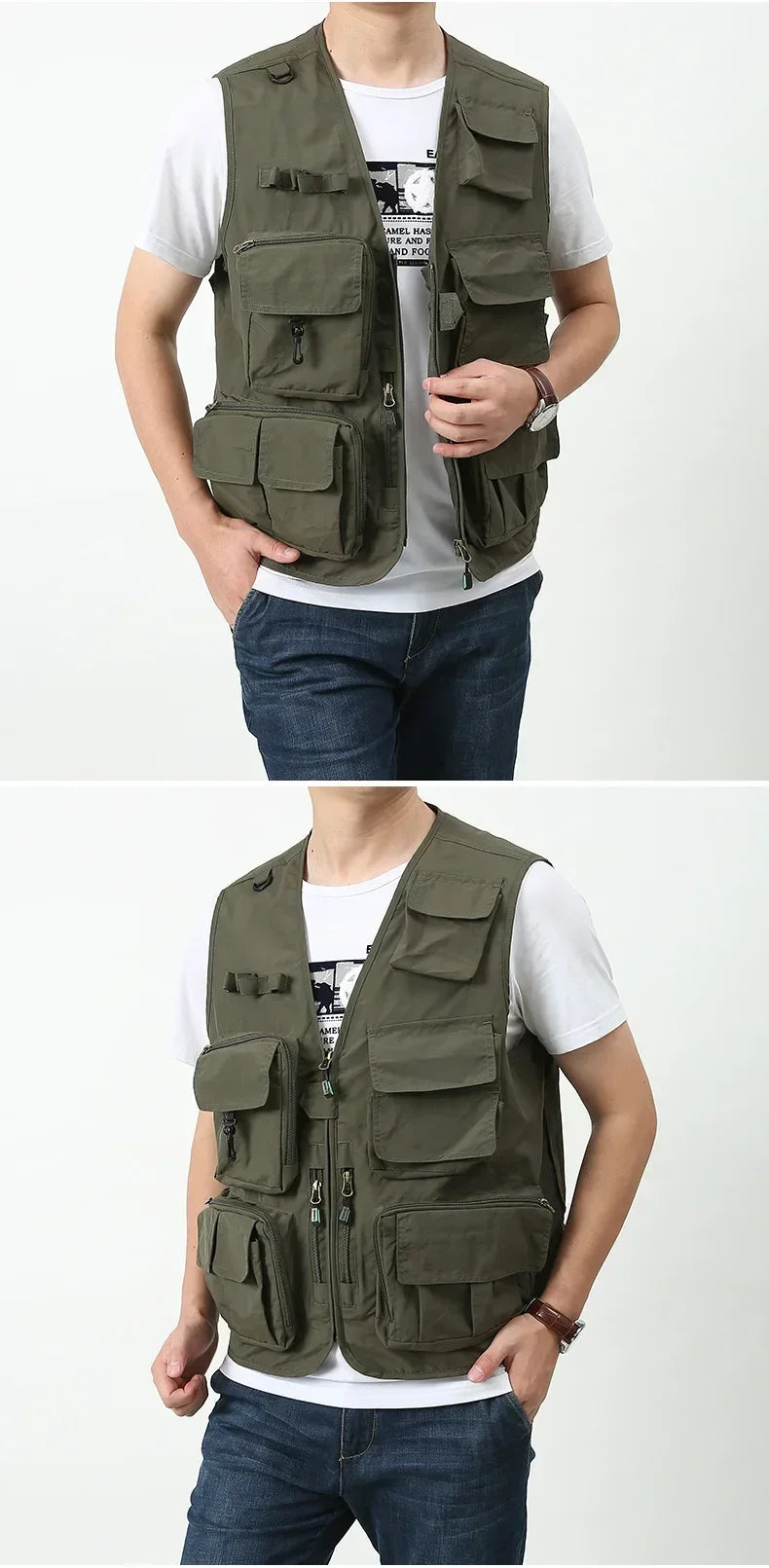 OutGear MultiPocket Jagdweste - 12 Taschen, Mesh, L